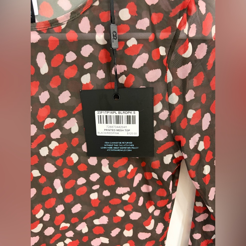 CYNTHIA ROWLEY
Modern Mesh Top In Black Red - Picture 4 of 5